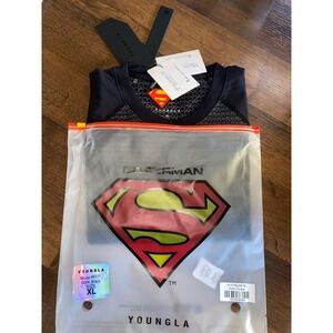 YOUNGLA Superman Compression Tee Athletic Shirt Black Extra Large XL AUTHENTIC